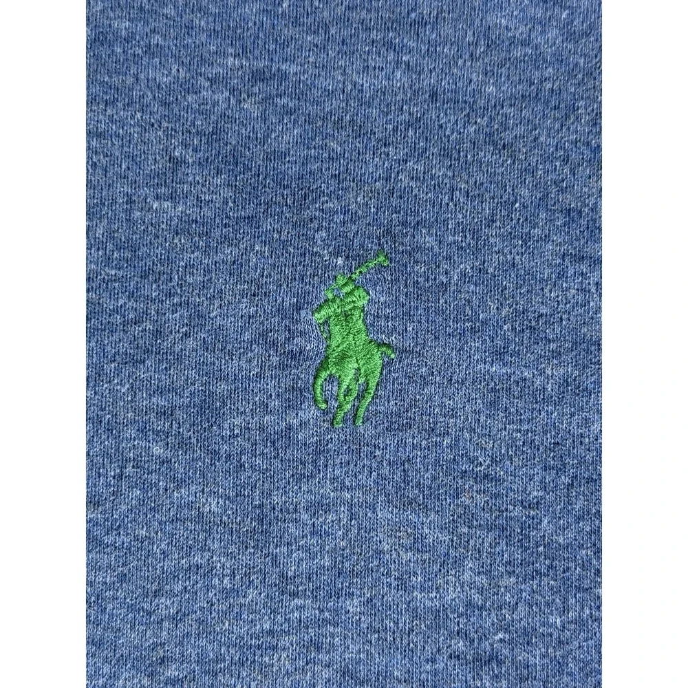 Polo Ralph Lauren Solid Blue Soft Cotton Polo Shirt Mens 2XB Green Pony Preppy